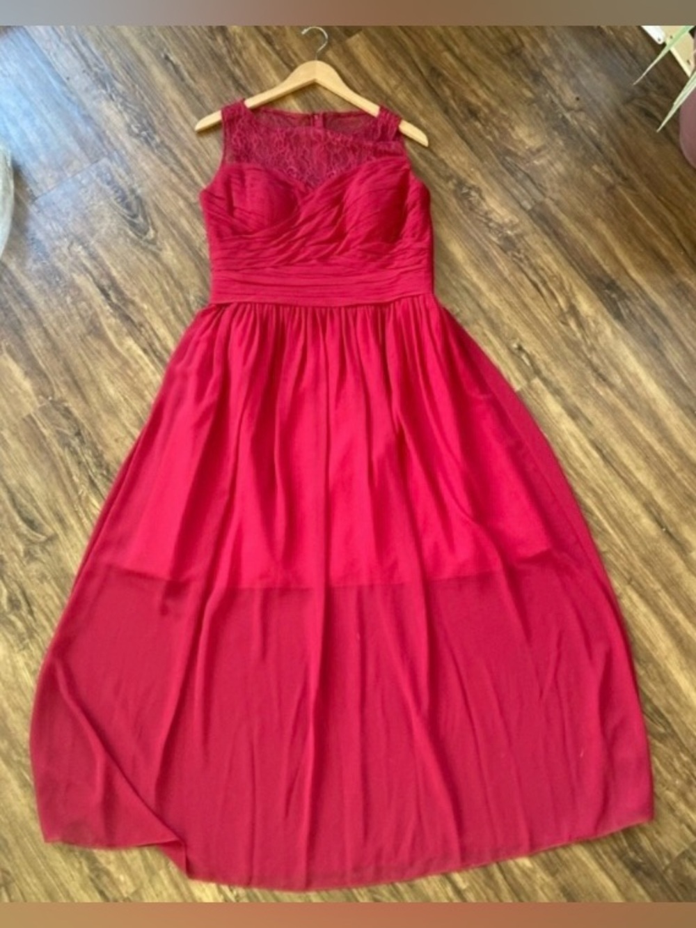 Camille La Vie Red Lace Chiffon Maxi Dress Women’s Size 14W